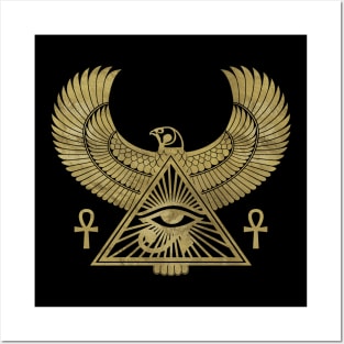 Golden Egyptian Eye of Horus - Wadjet Posters and Art